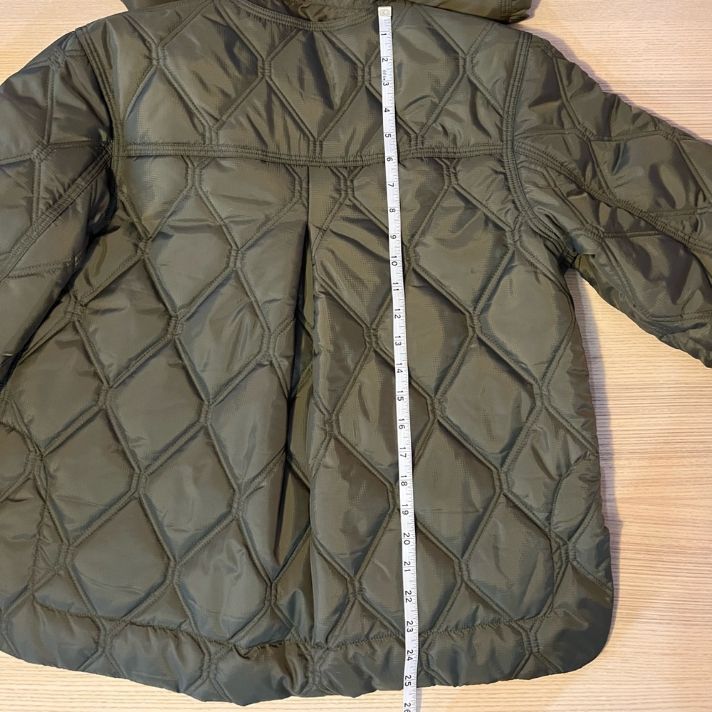 Ganni Ripstop Recycled Quilted Oversized Ruffle Collared Jacket - Kalamata - Picture 13 of 13